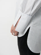 Cotton shirting banker stripe