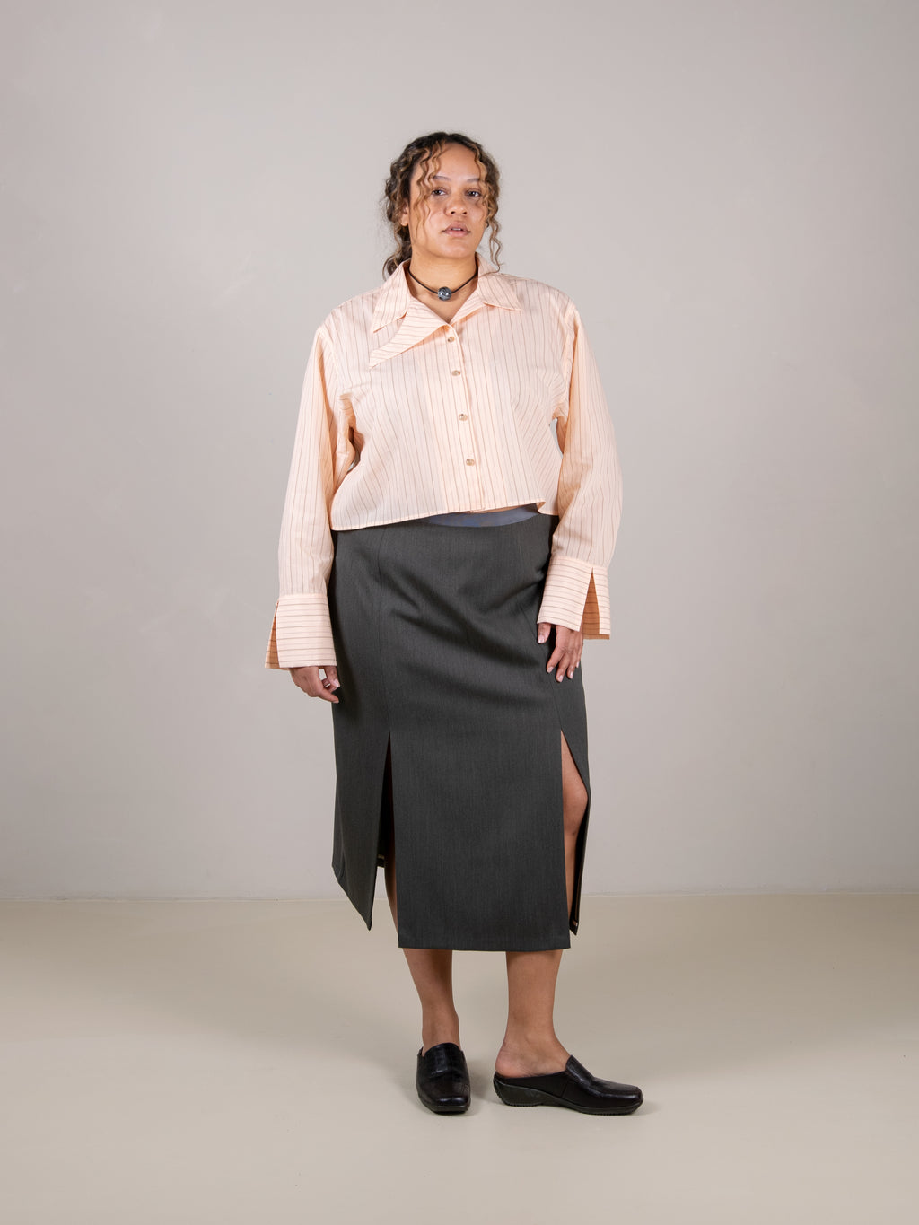 Grey tailoring wool twill