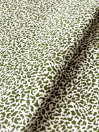 Olive leopard cotton canvas