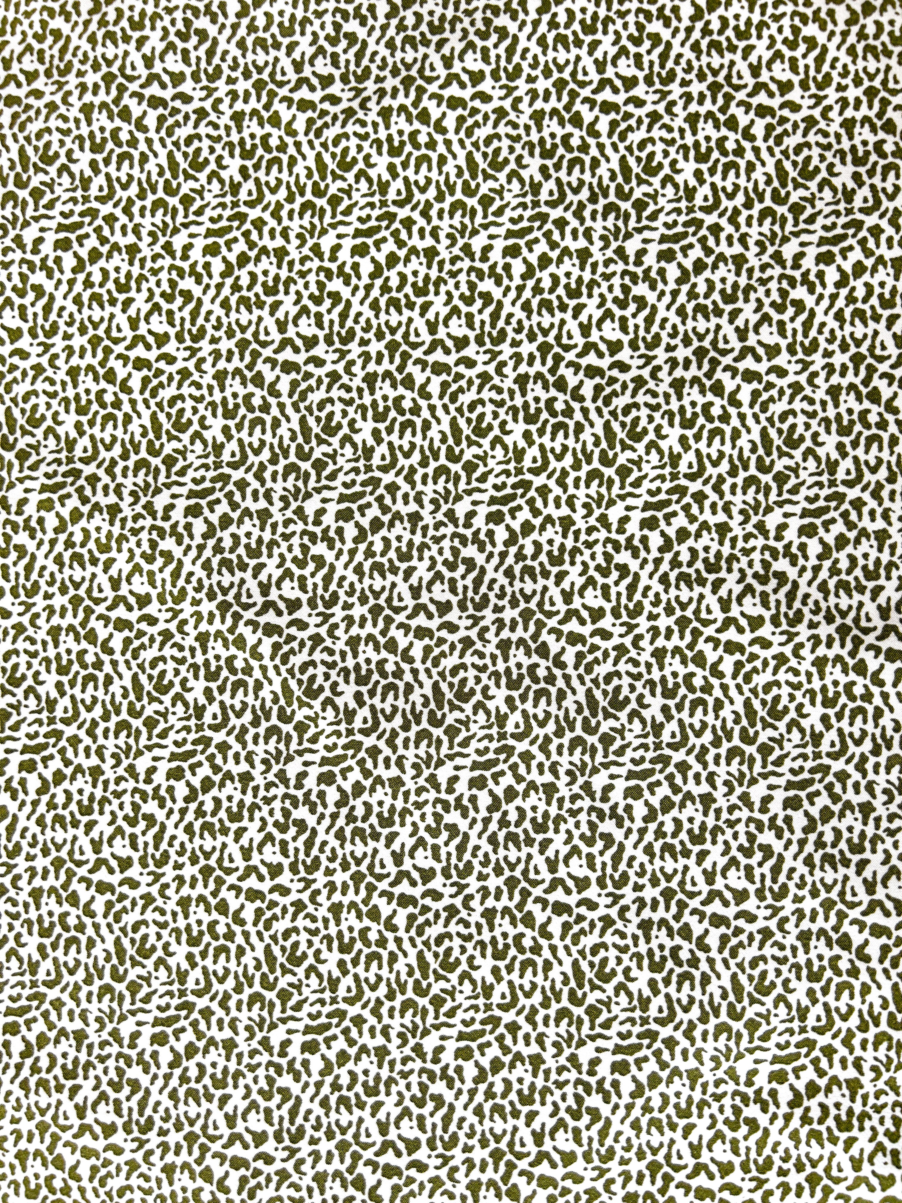 Olive leopard cotton canvas