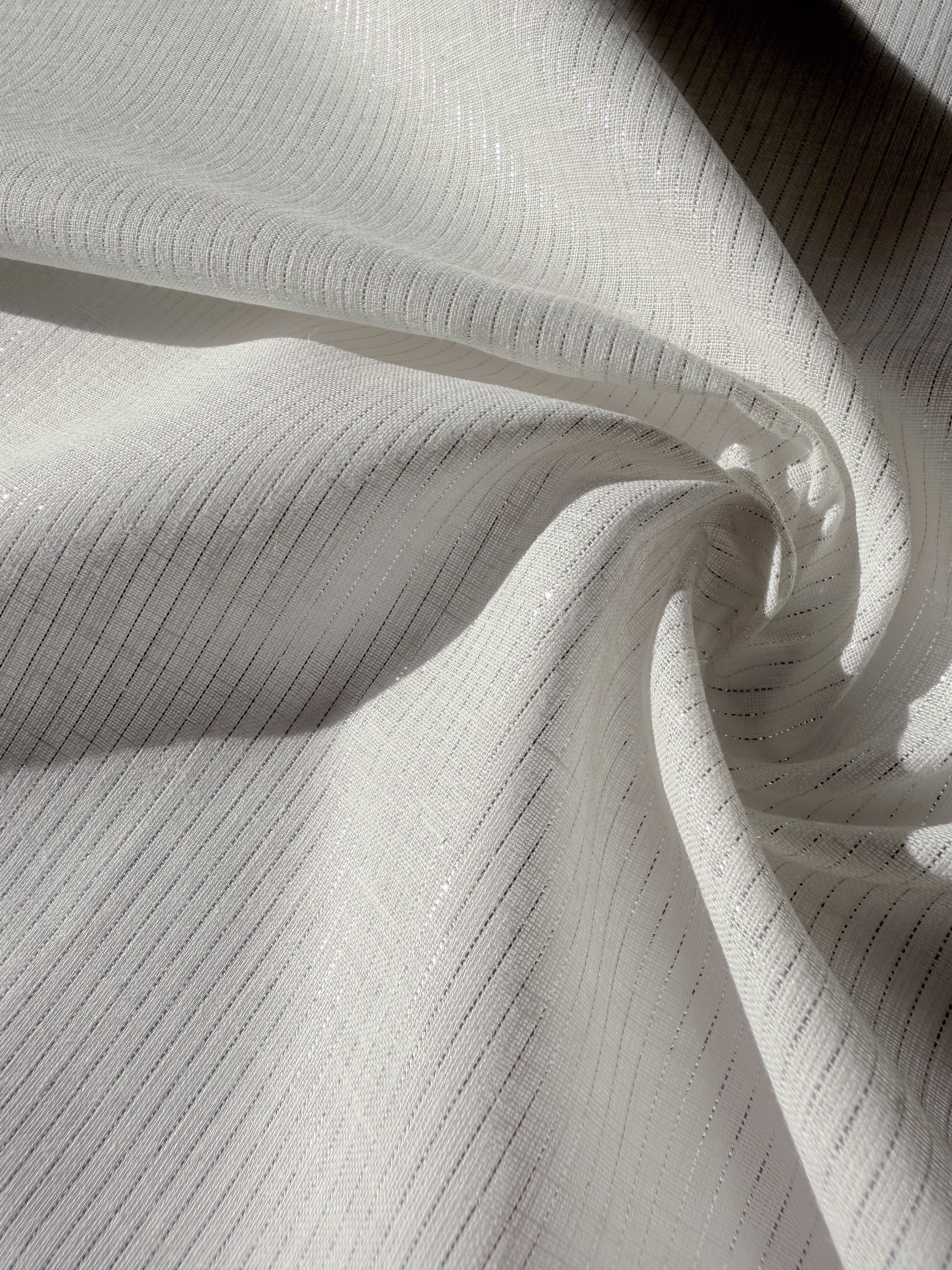 Silver stripe cotton linen