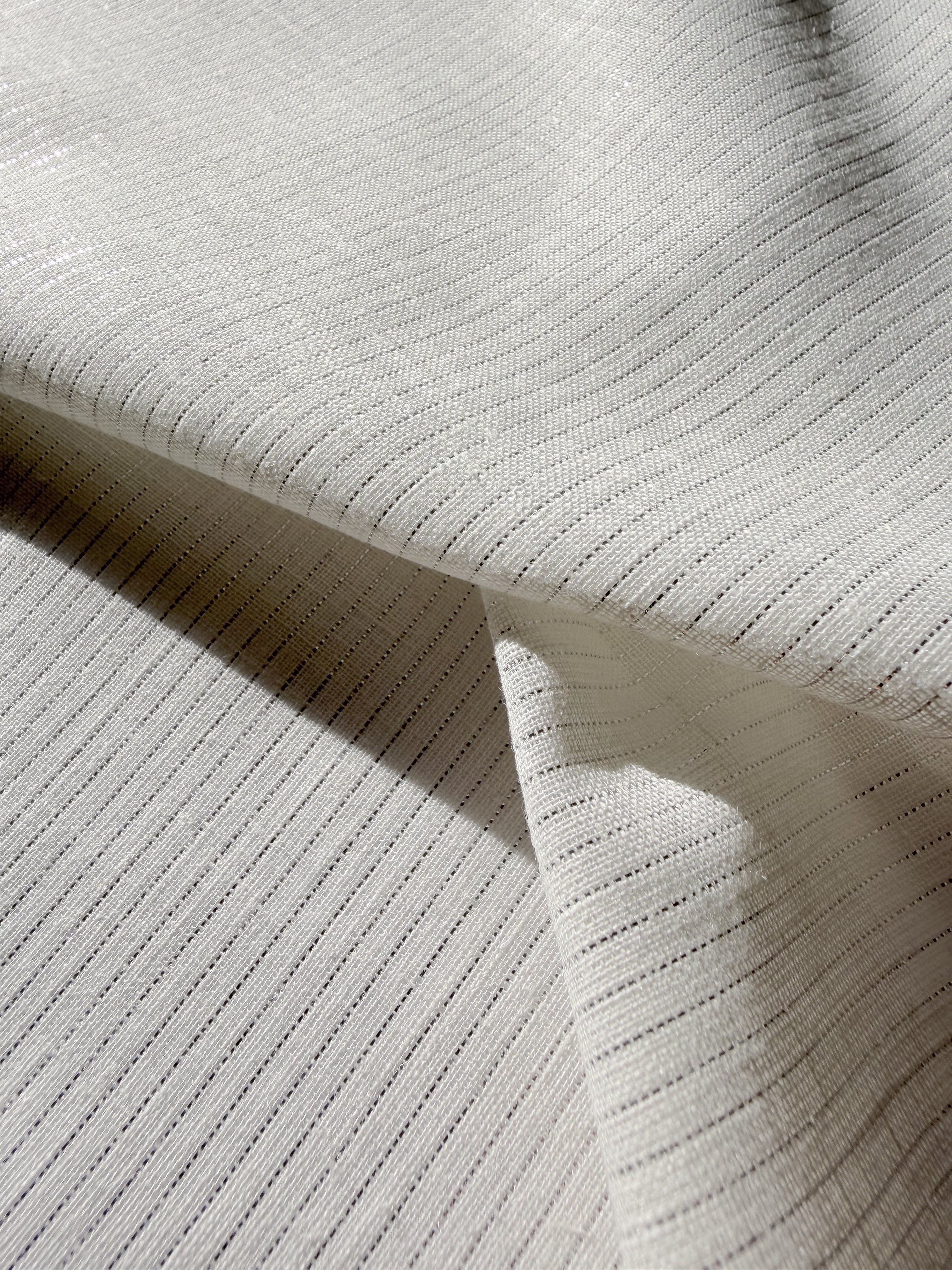 Silver stripe cotton linen