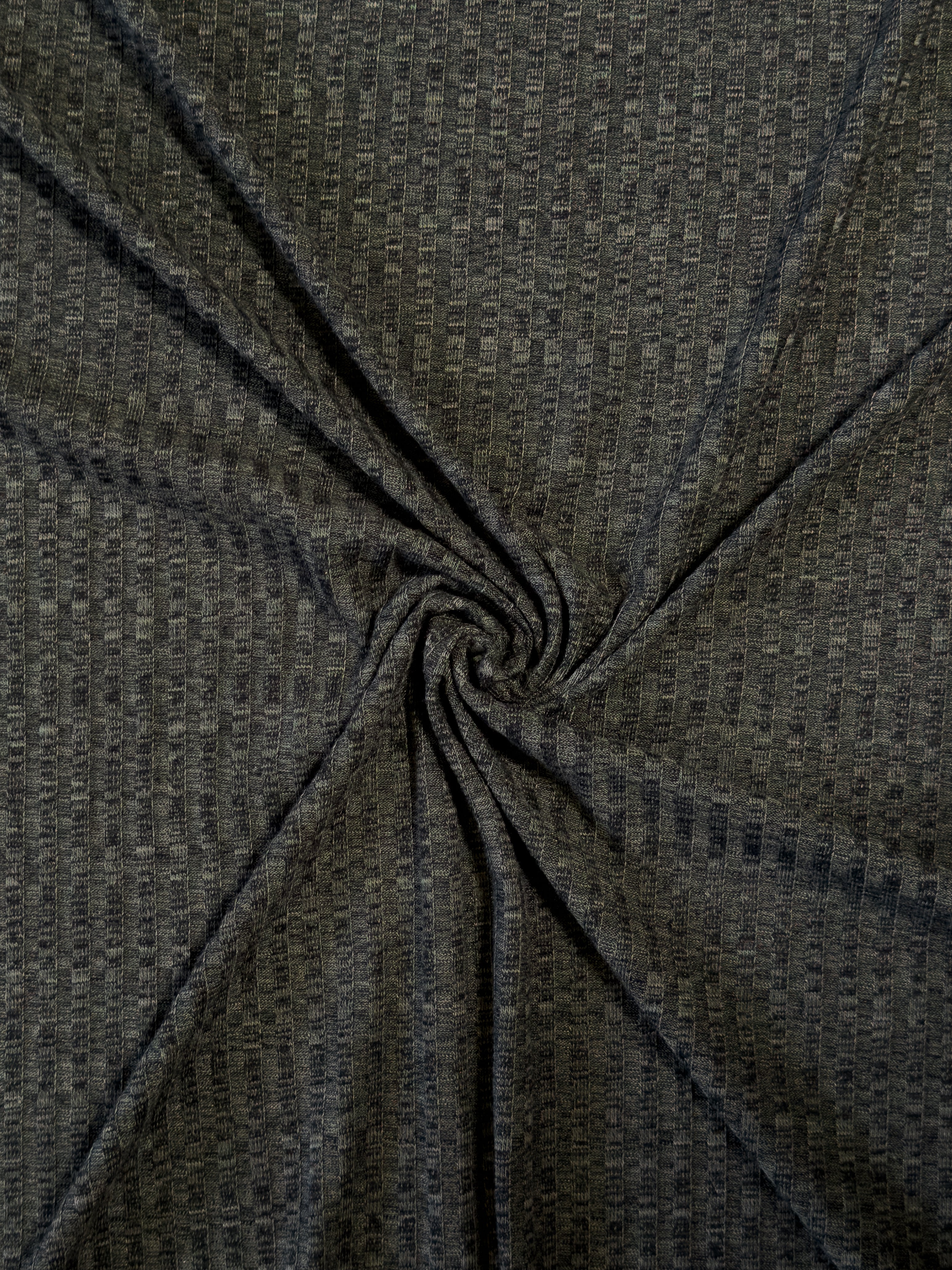Knitted rib green mélange