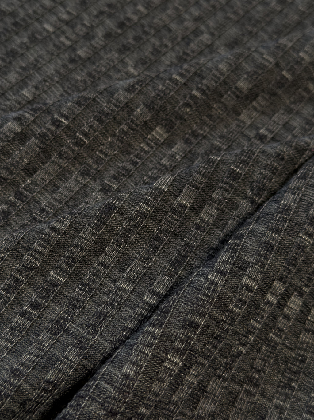 Knitted rib green mélange