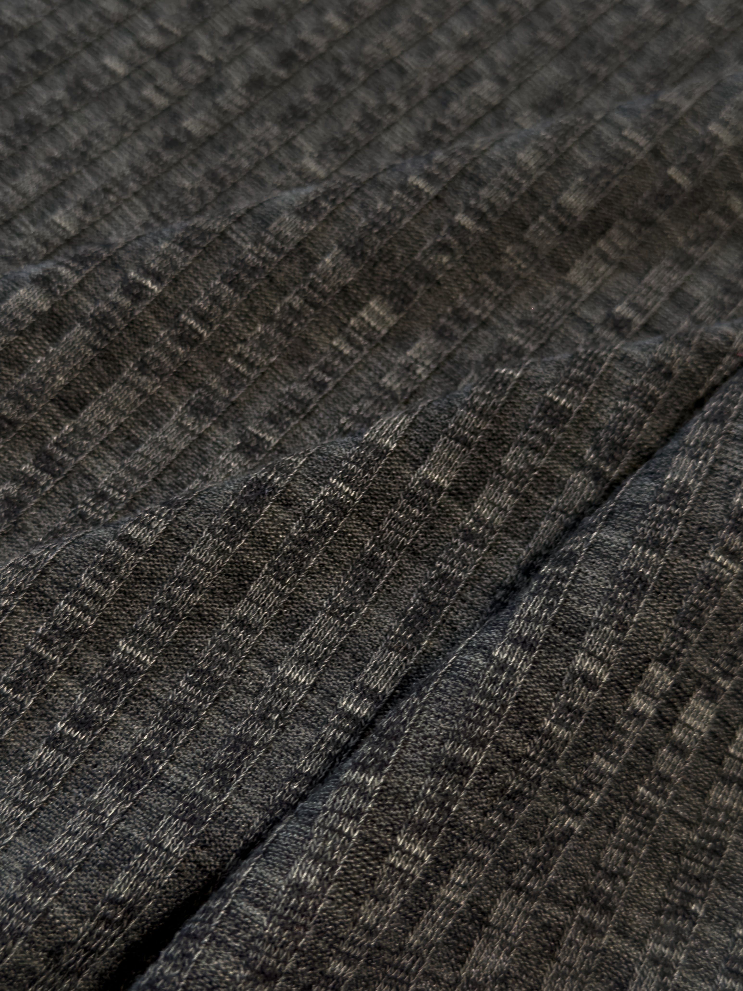 Knitted rib green mélange