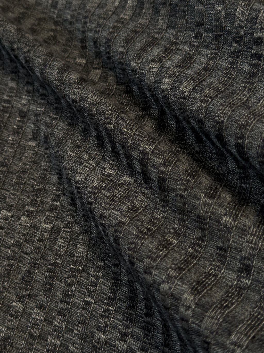 Knitted rib green mélange