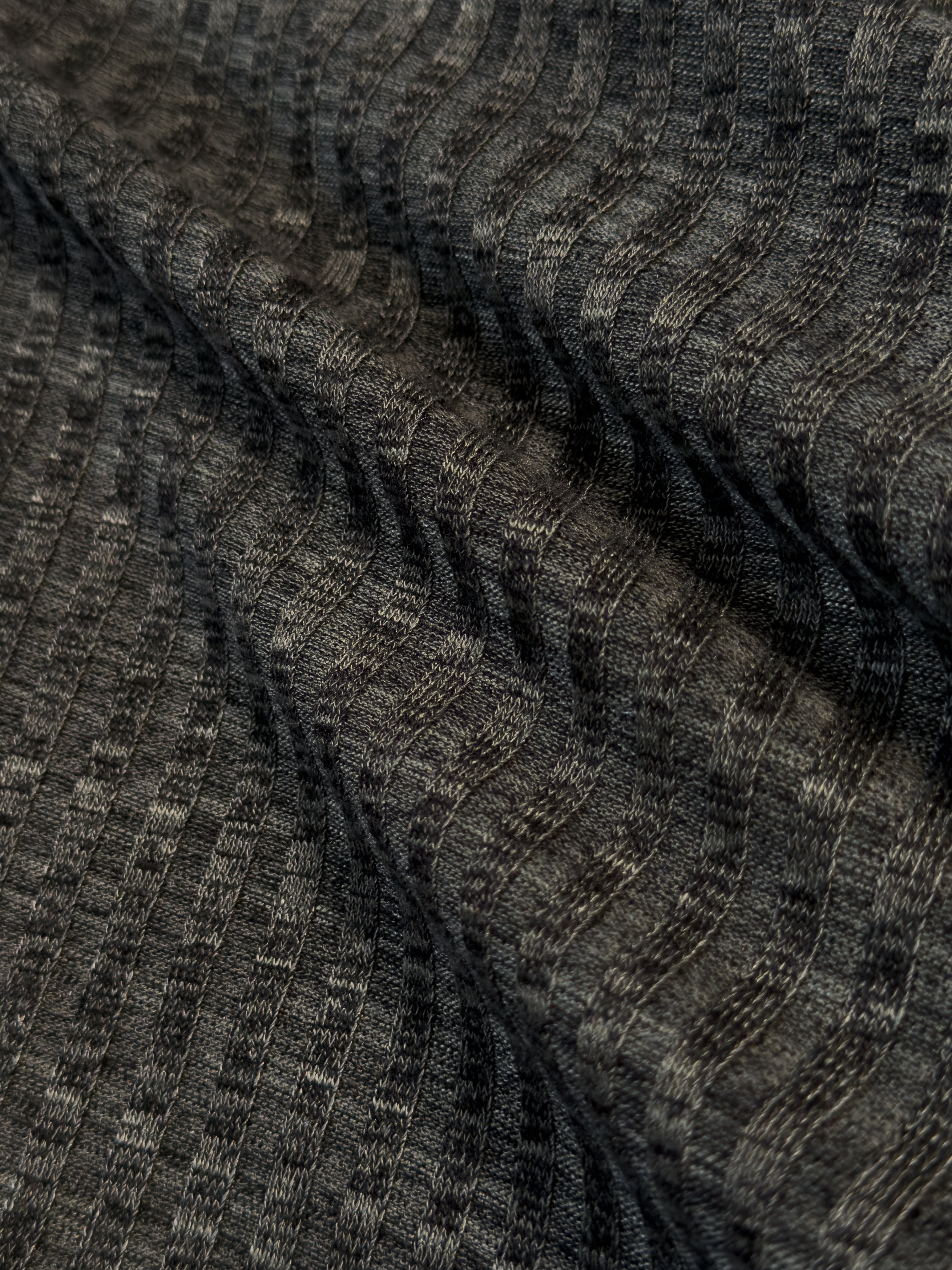 Knitted rib green mélange