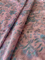 Floral pink taffeta