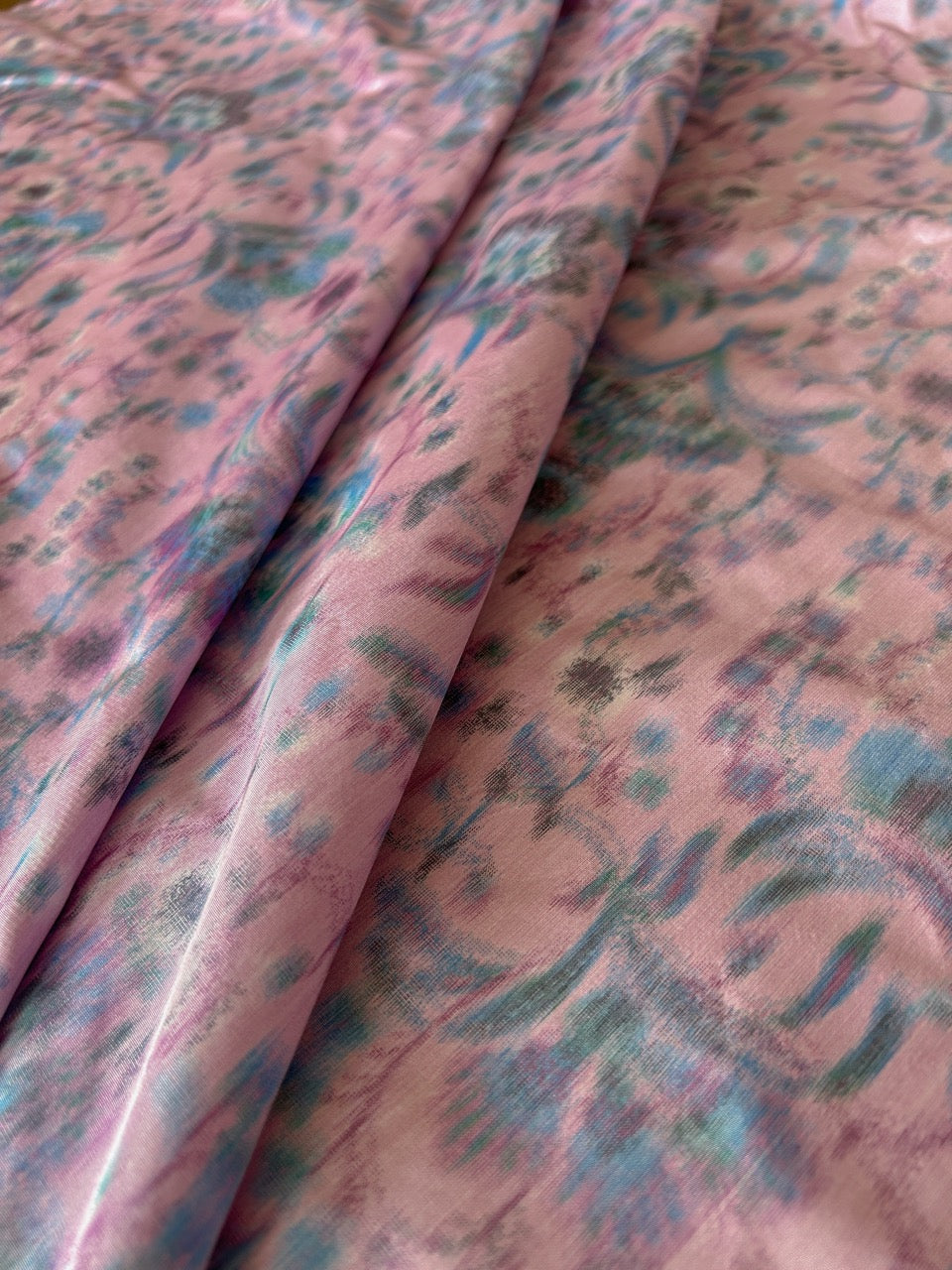 Floral pink taffeta