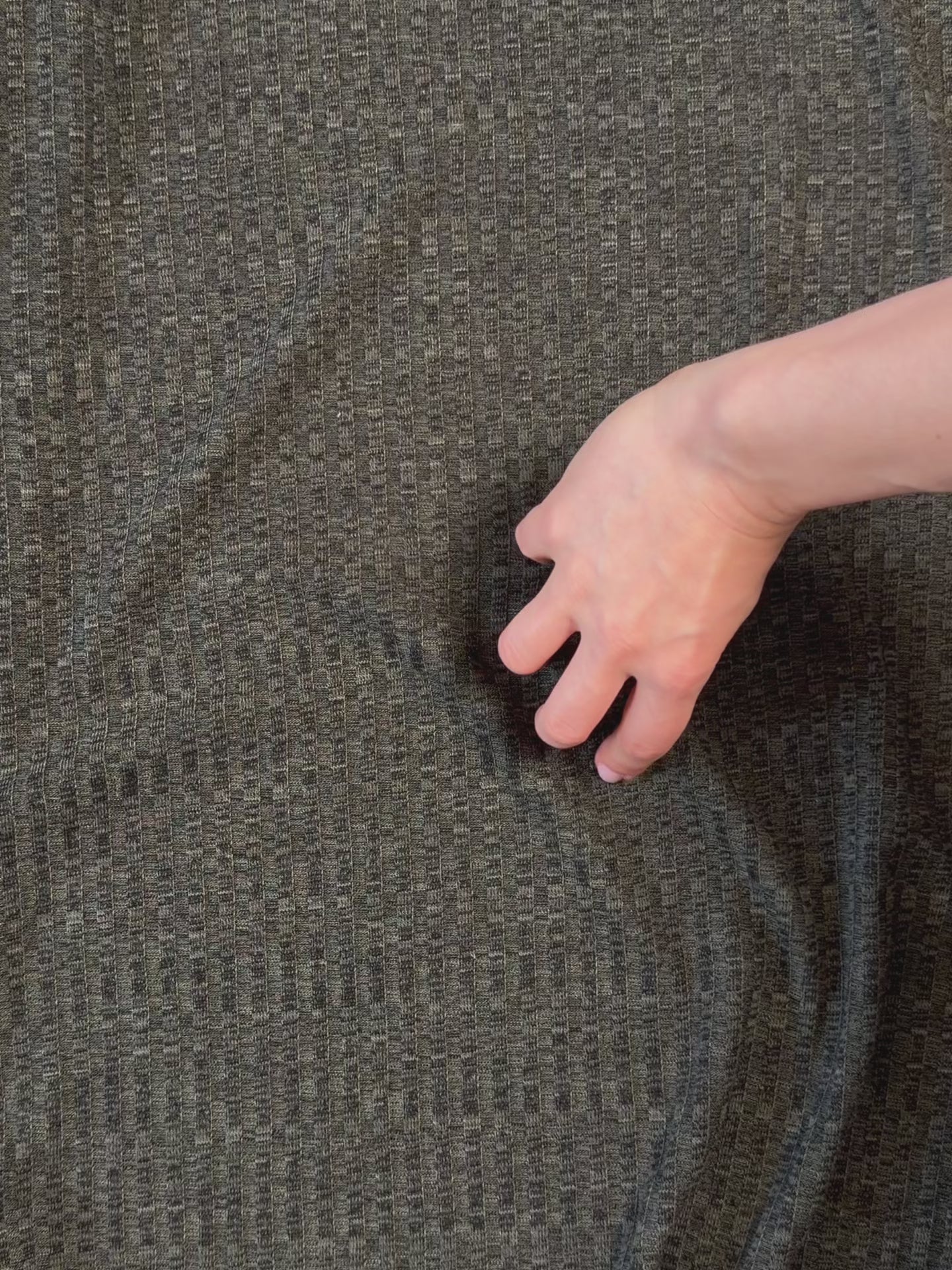 Knitted rib green mélange