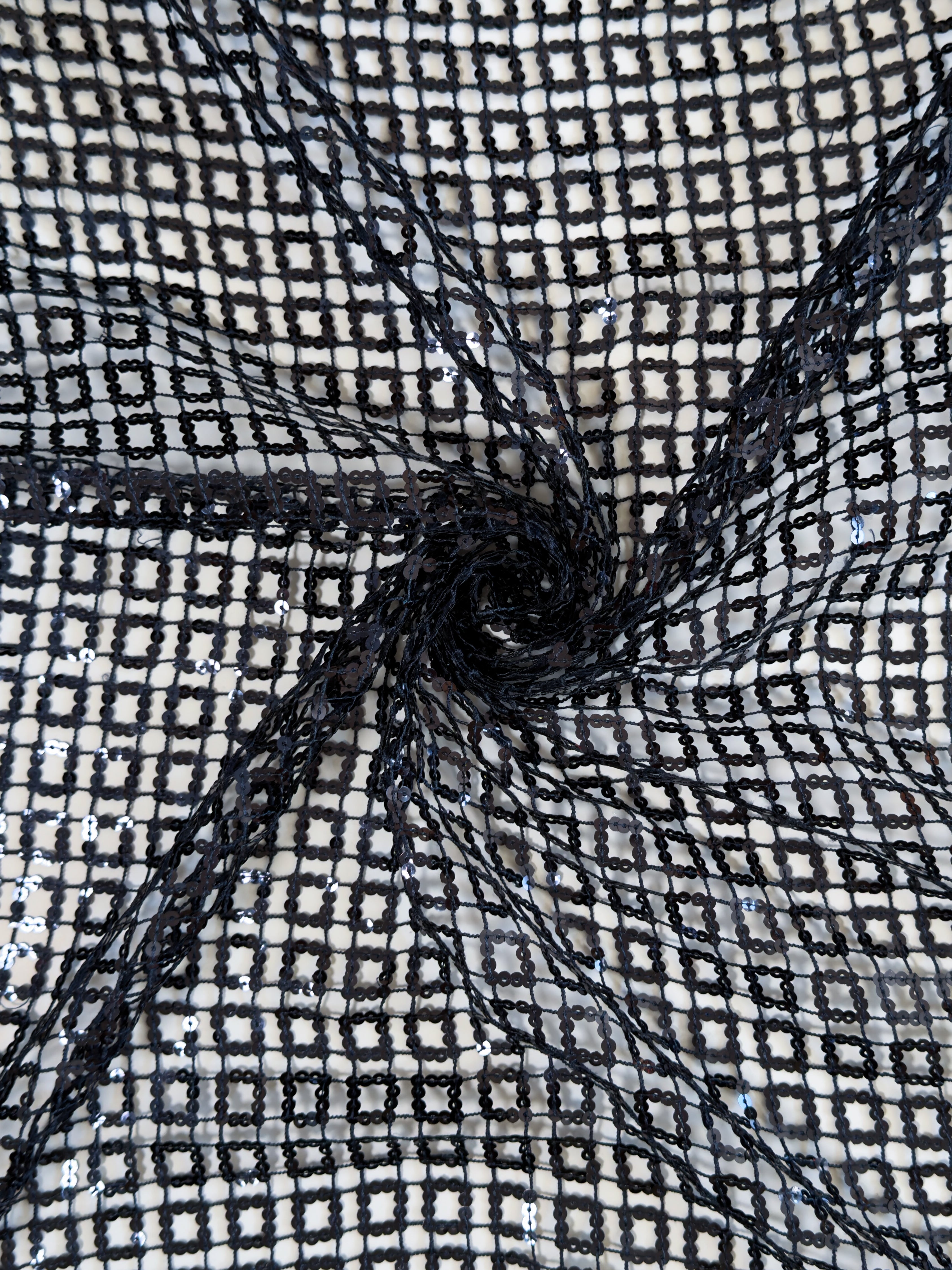 Sequin embroidered mesh guipure
