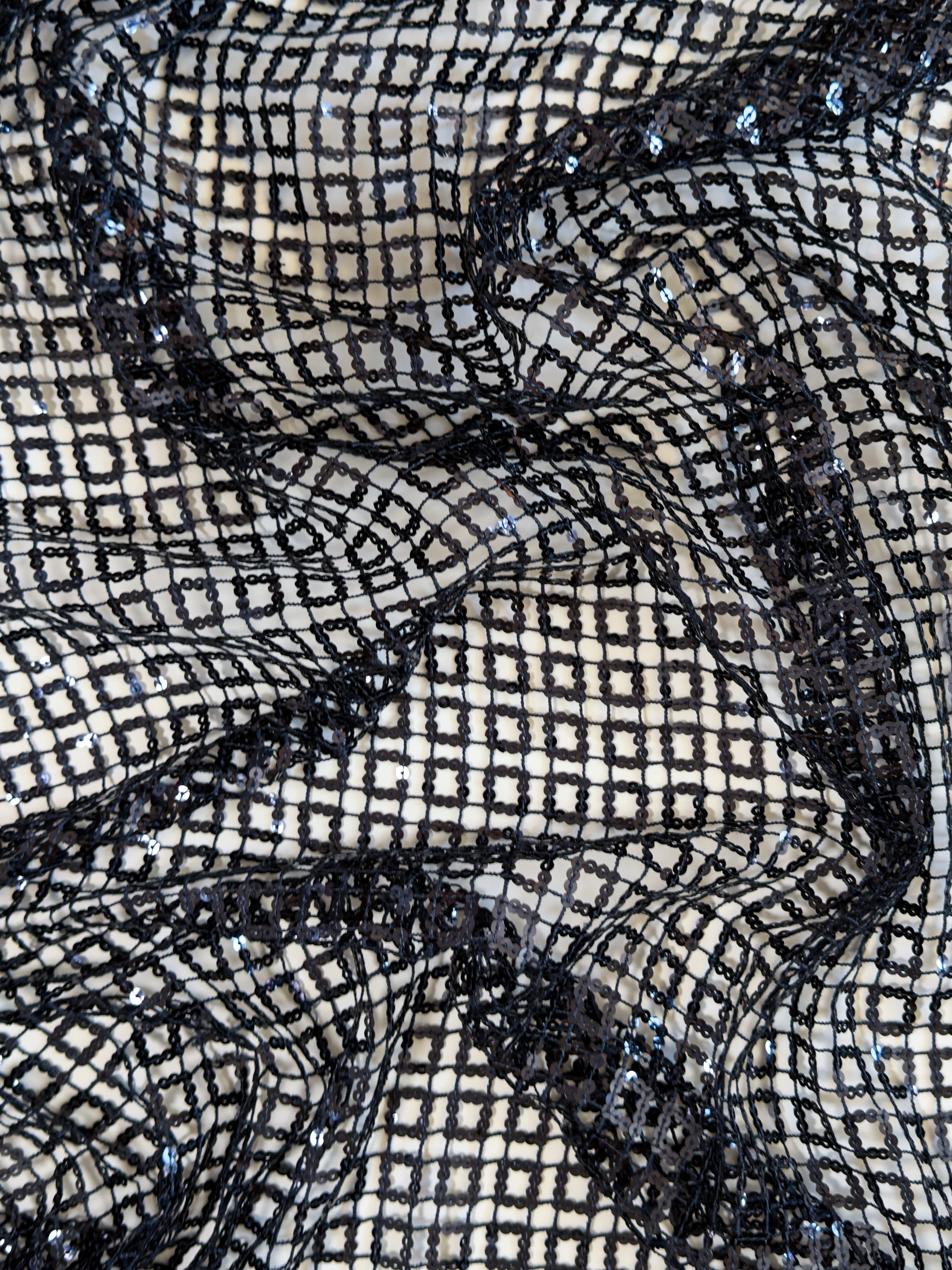Sequin embroidered mesh guipure