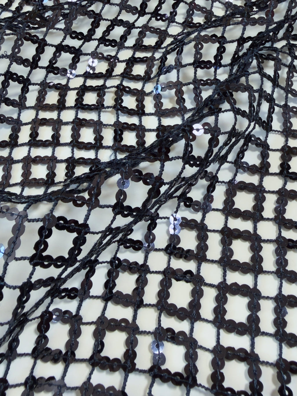 Sequin embroidered mesh guipure