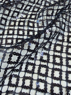 Sequin embroidered mesh guipure